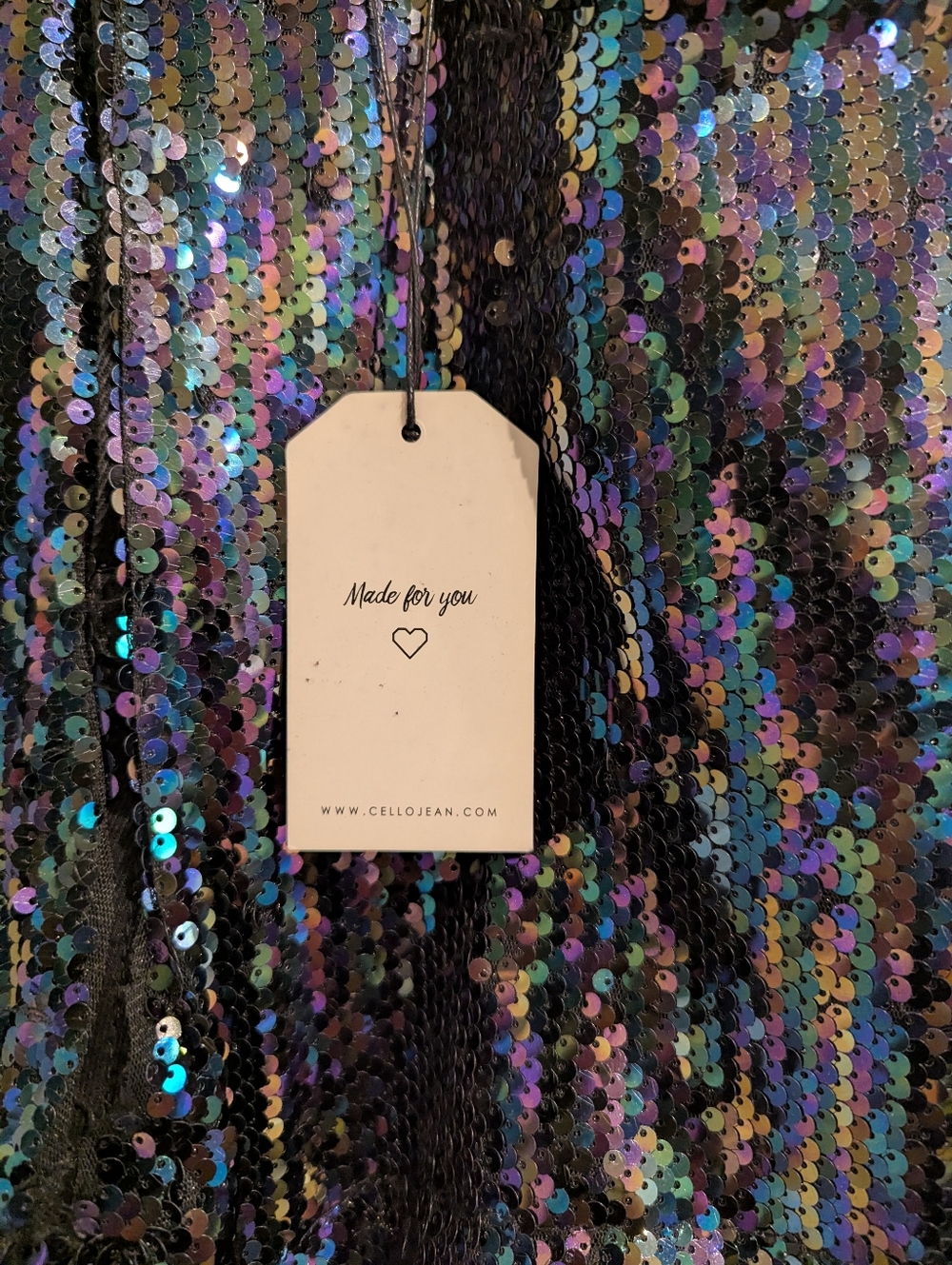 Cello Black Jeans with Iridescent Blue-Purple Sequin Panels NWT - Picture 3 of 6